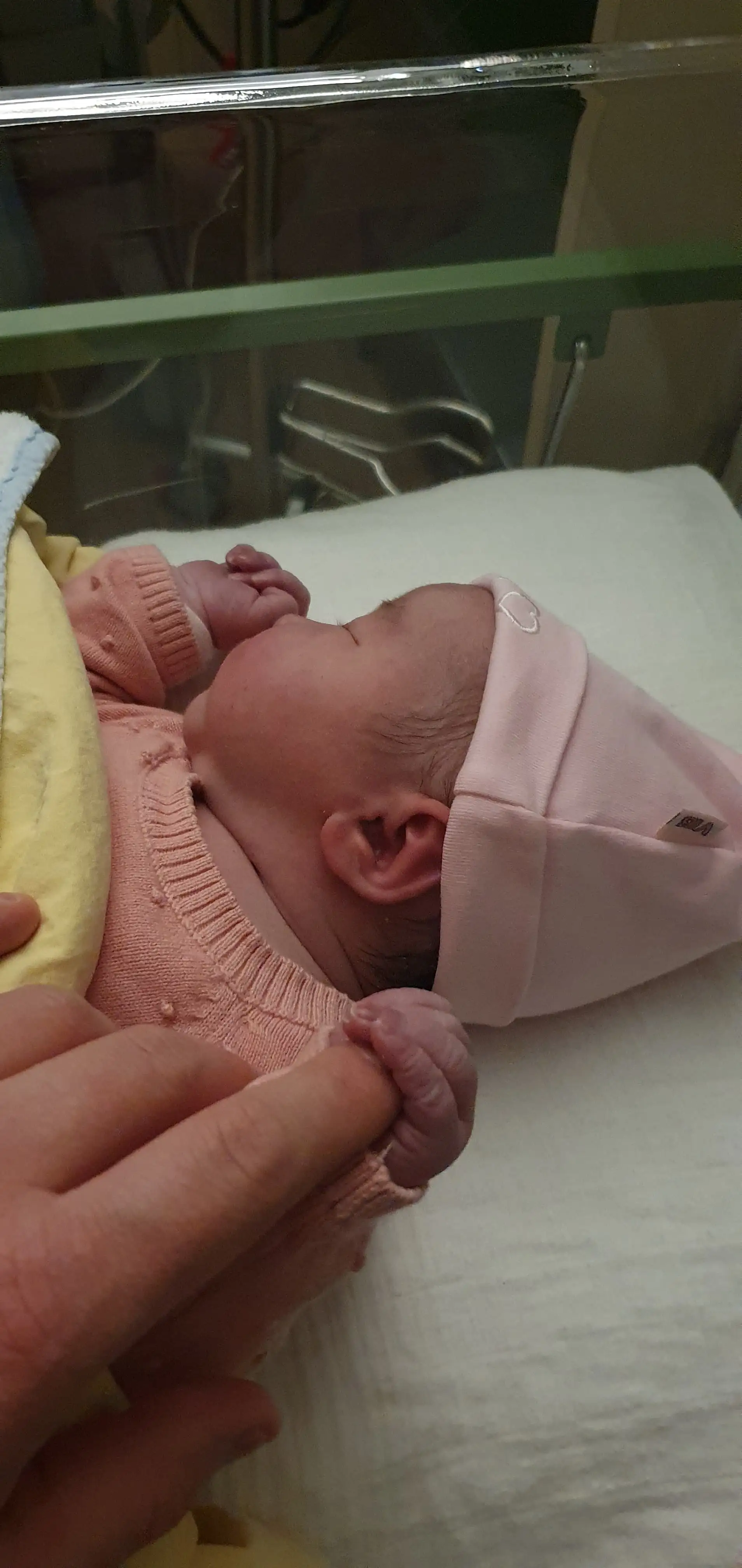 Onze dochter Lina bij de geboorte